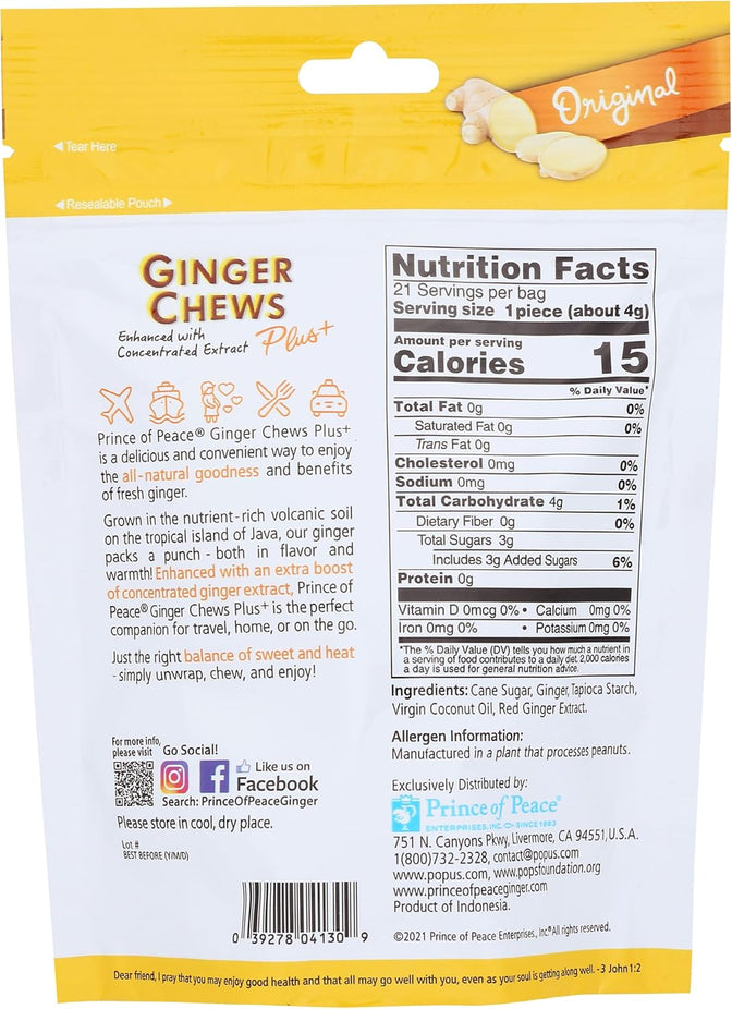 Ginger Chews Plus Original (6 Pack)