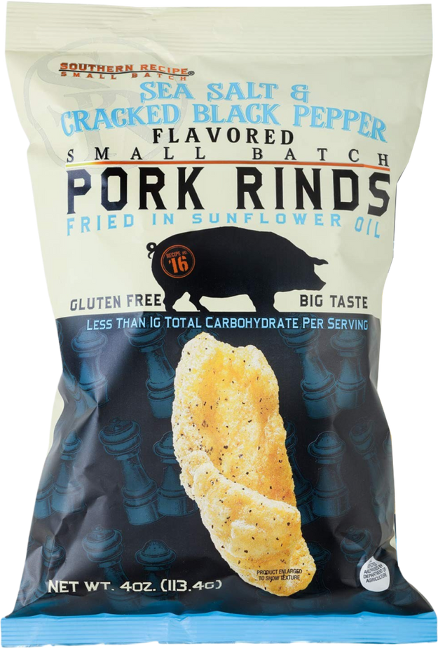 Sea Salt and Cracked Pepper Pork Rinds (6 Pack)