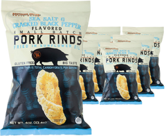 Sea Salt and Cracked Pepper Pork Rinds (6 Pack)