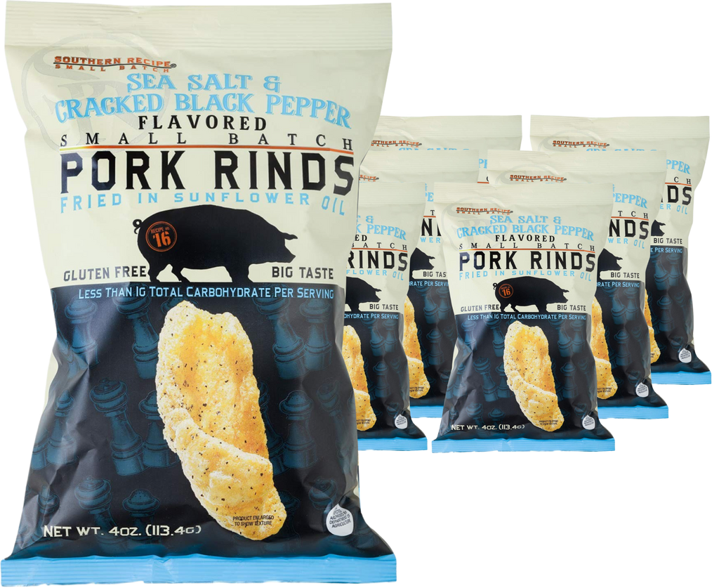 Southern Recipe Small Batch Sea Salt and Cracked Pepper Pork Rinds (6 ...