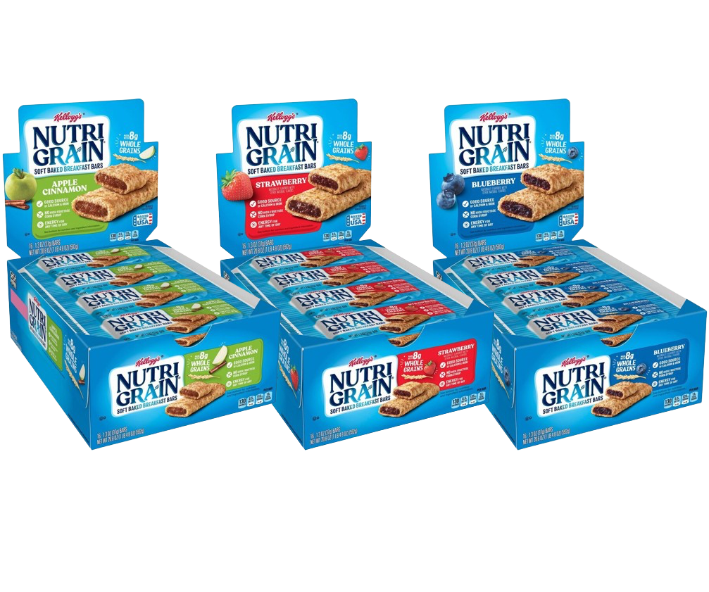 Soft Baked Breakfast Bars Variety - Blueberry, Apple, Strawberry (16 CT each)