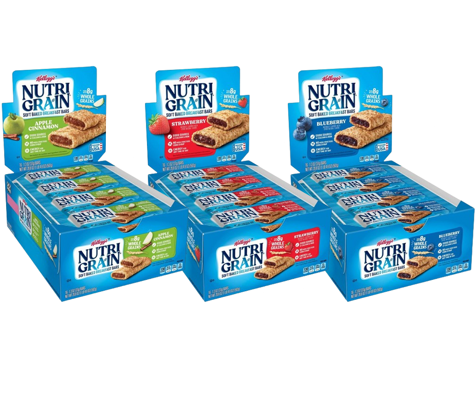 Soft Baked Breakfast Bars Variety - Blueberry, Apple, Strawberry (16 CT each)