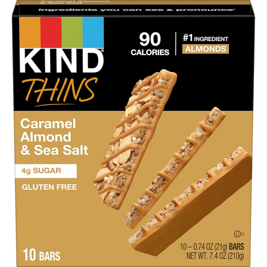 Caramel Almond & Sea Salt Thins Bar (10 CT)