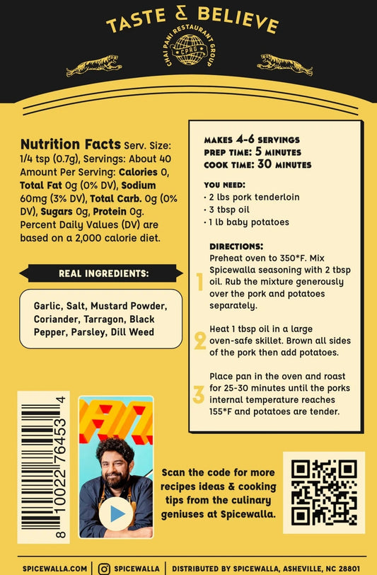 Nutrition Information - Herbed Dijon Pork & Potatoes Spice Packet (18 Pack)