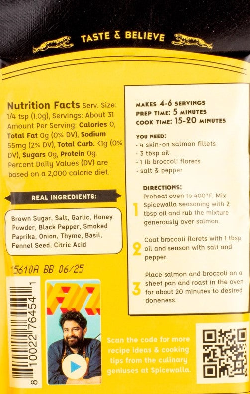 Nutrition Information - Honey Garlic Salmon & Broccoli Spice Packet (18 Pack)