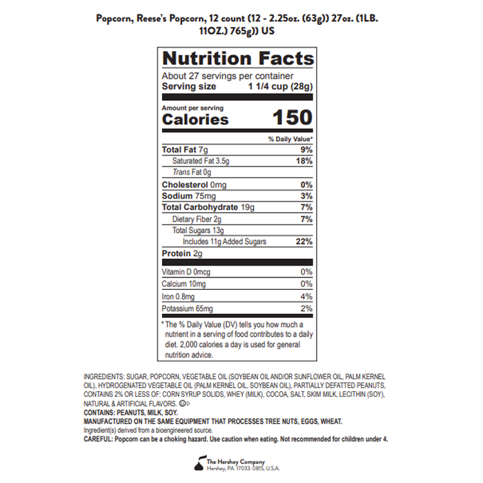 Peanut Butter Chocolate Popcorn (12 Pack)