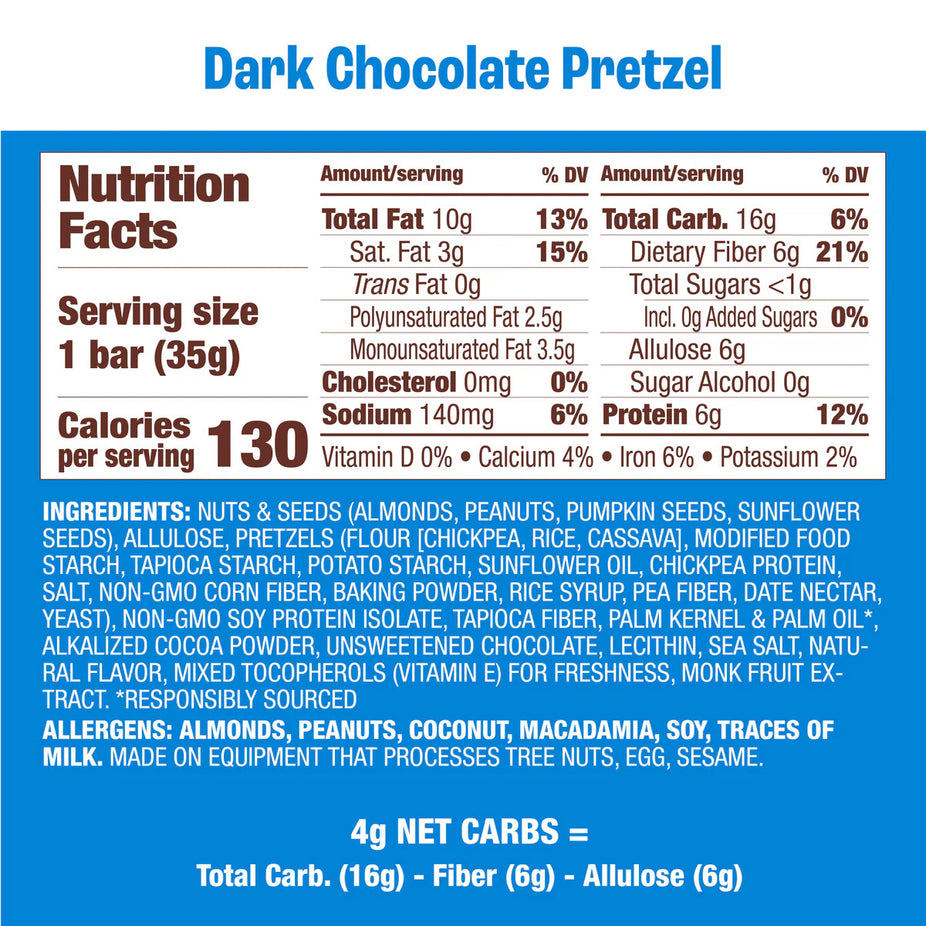 Dark Chocolate Pretzel Nut & Seed Bar (12 Pack)