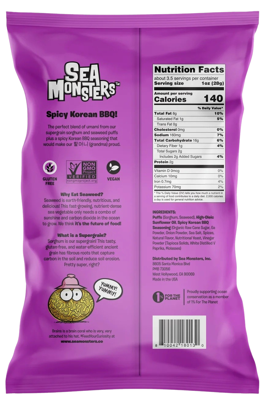 Seaweed Puffs Spicy Korean Bbq (8 Pack)