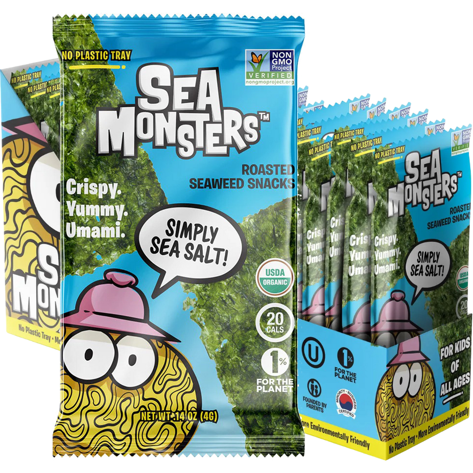 Simply Sea Salt Trayless Roasted Seaweed Snacks (20 Pack)