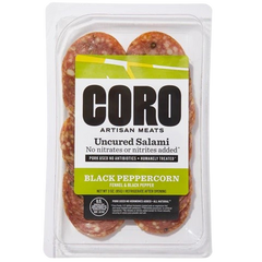 Sliced Uncured Black Peppercorn Salami