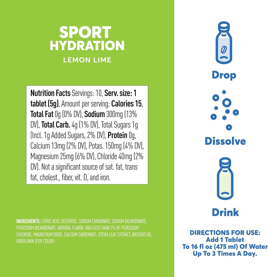 Lemon Lime Sport Drink Vegan Tabs (8 Pack)