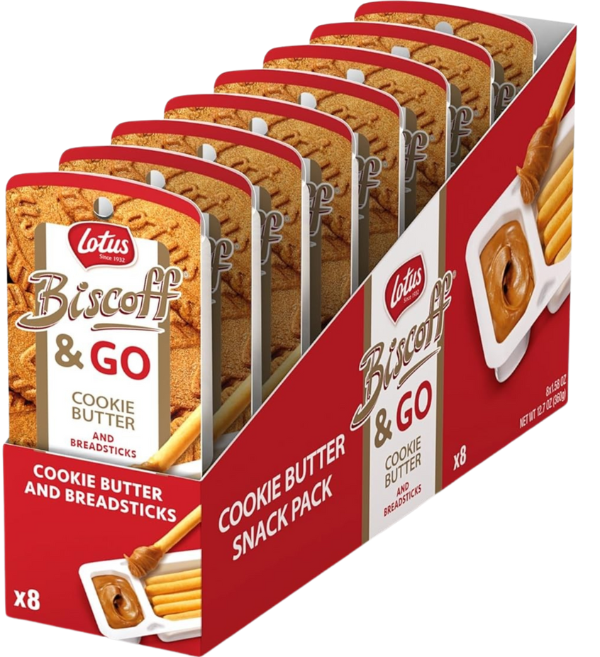 Lotus Biscoff & Go Cookie Butter and Breadsticks (8 Packs)