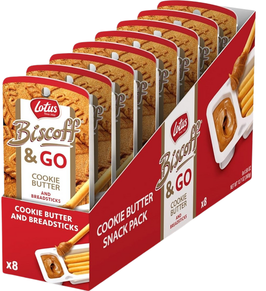 Lotus Biscoff & Go Cookie Butter and Breadsticks (8 Packs)