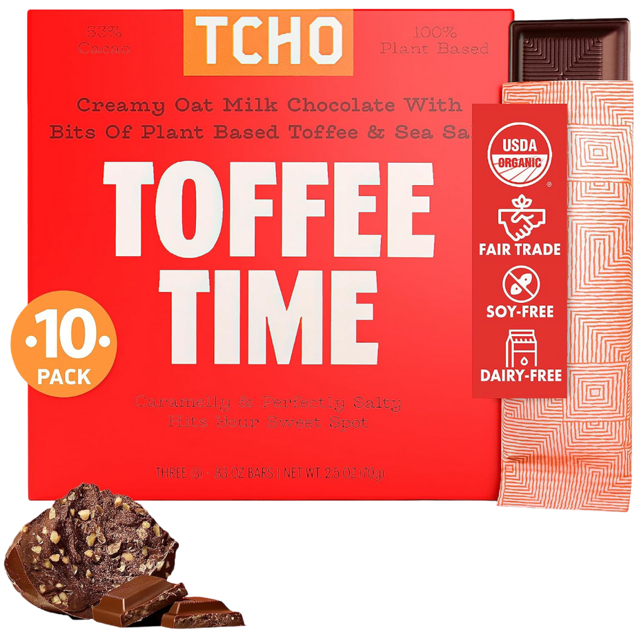 Toffee Time Oat Milk Chocolate Bar (10 Pack)