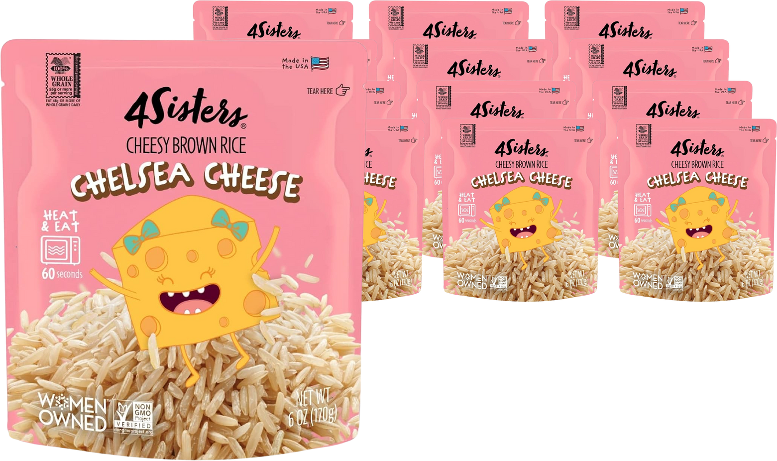 Cheddar Rice Packs 4 Sisters Cheesy Brown Rice (12 Pack) – Martie