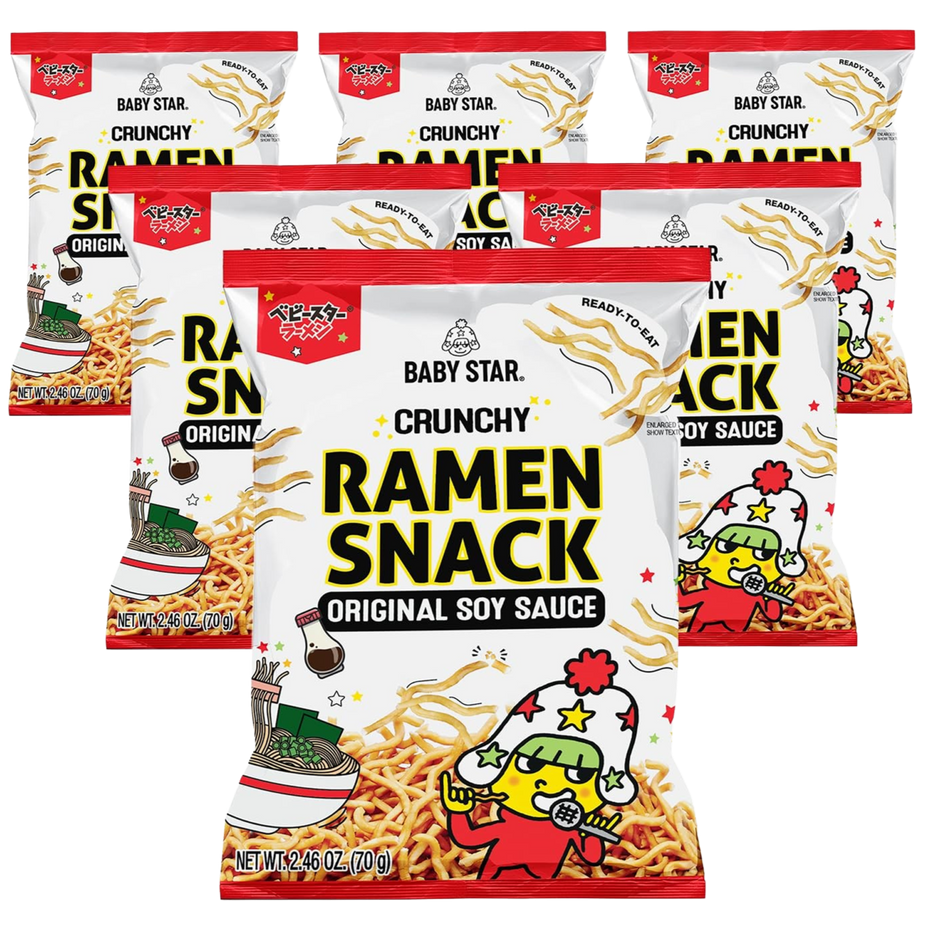 Original Soy Sauce Tiny Crunchy Ramen Snack (6 Pack)
