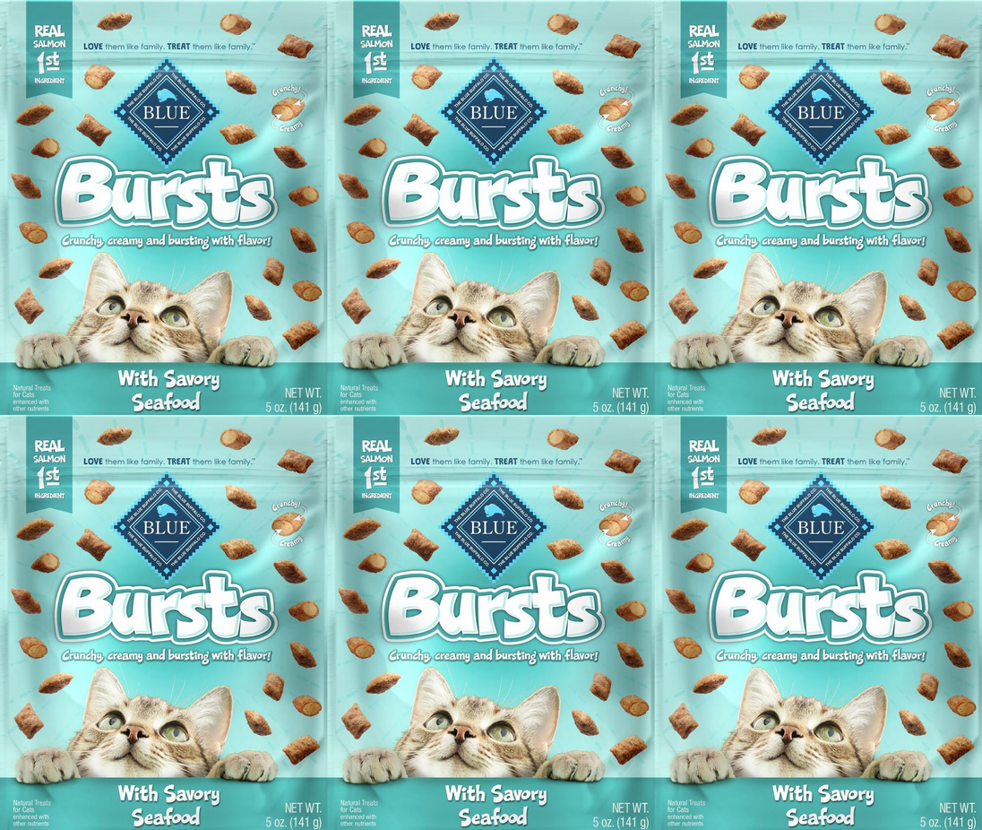 Bursts with Savory Seafood Cat Treats (6 Pack)
