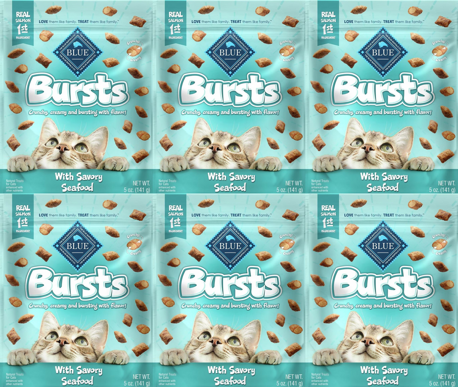 Bursts with Savory Seafood Cat Treats (6 Pack)