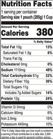 Nutrition Information - Greek Bowl (6 Pack)