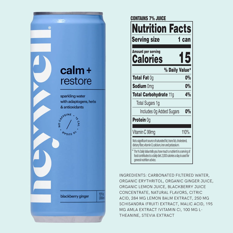 Calm + Restore Blackberry Ginger Sparkling Water (12 CT)