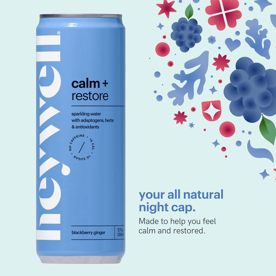 Calm + Restore Blackberry Ginger Sparkling Water (12 CT)