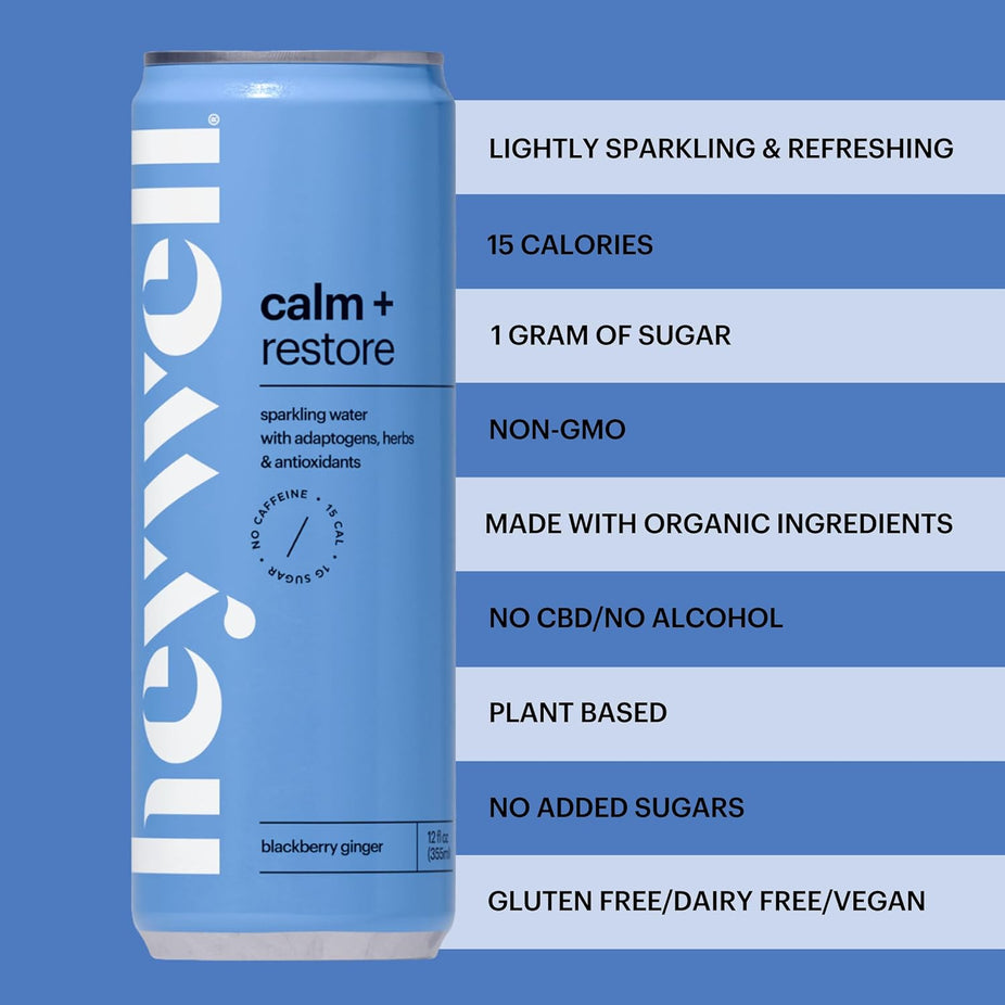 Calm + Restore Blackberry Ginger Sparkling Water (12 CT)
