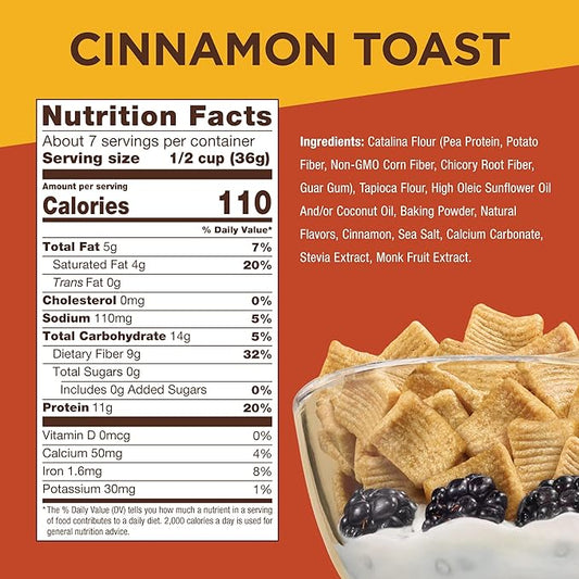 Nutrition Information - Cinnamon Toast Keto Cereal (12 Pack)