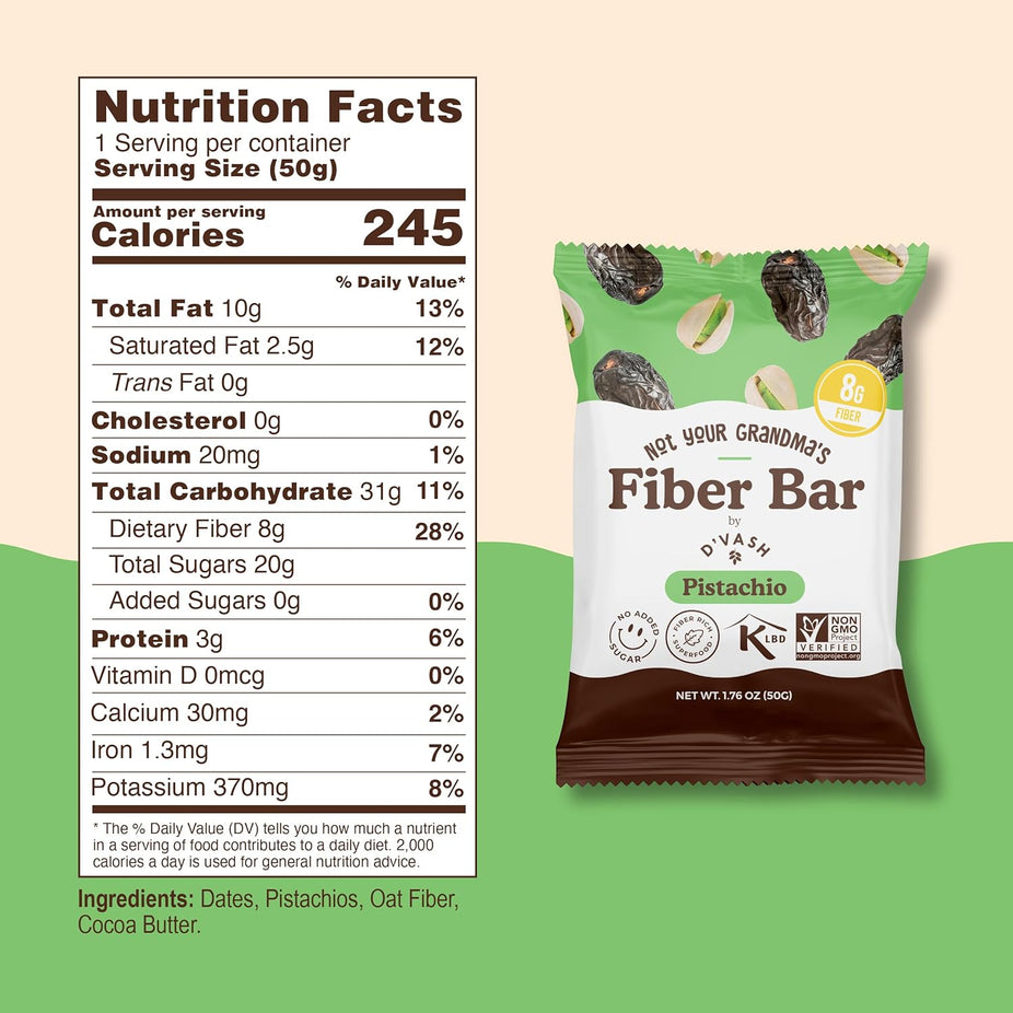 Pistachio Fiber Bars (6 CT)
