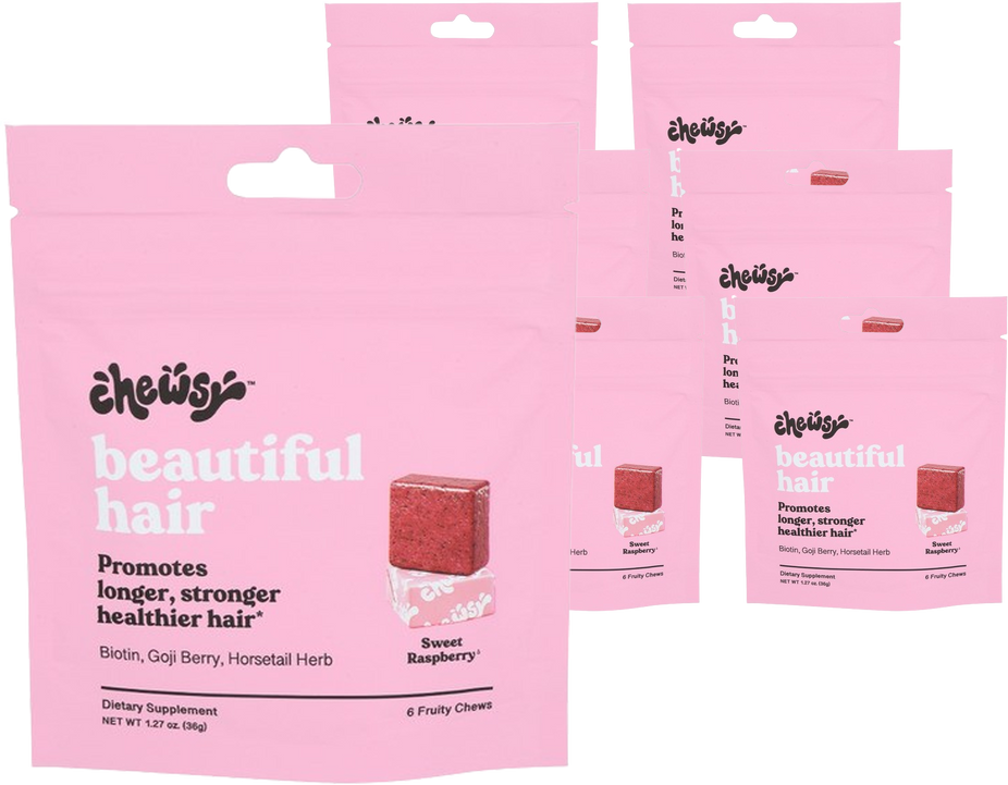 Sweet Raspberry Beautiful Hair Chew (6 Pack)