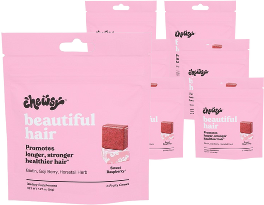 Sweet Raspberry Beautiful Hair Chew (6 Pack)