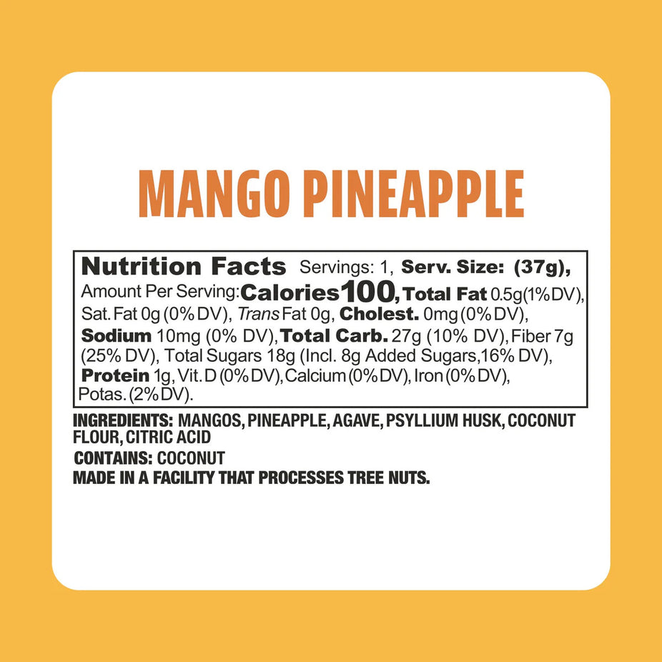 Mango Pineapple Dried Fruit Bar (12 Pack)