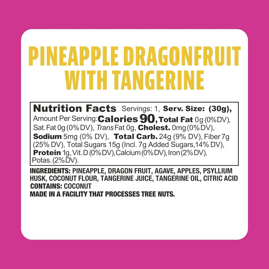 Pineapple Dragonfruit Dried Fruit Bar (12 Pack)
