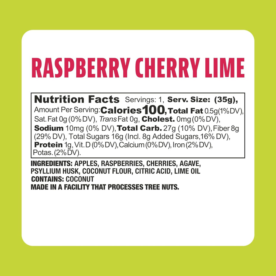 Raspberry Cherry Lime Dried Fruit Bar (12 Pack)