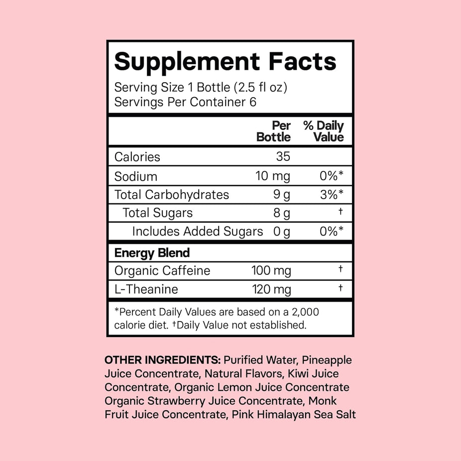 Clean All Day Energy Shots - Strawberry Kiwi (12 Pack)
