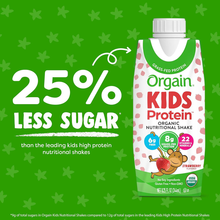 Strawberry Kids Protein Organic Nutritional Shake (12 Pack)