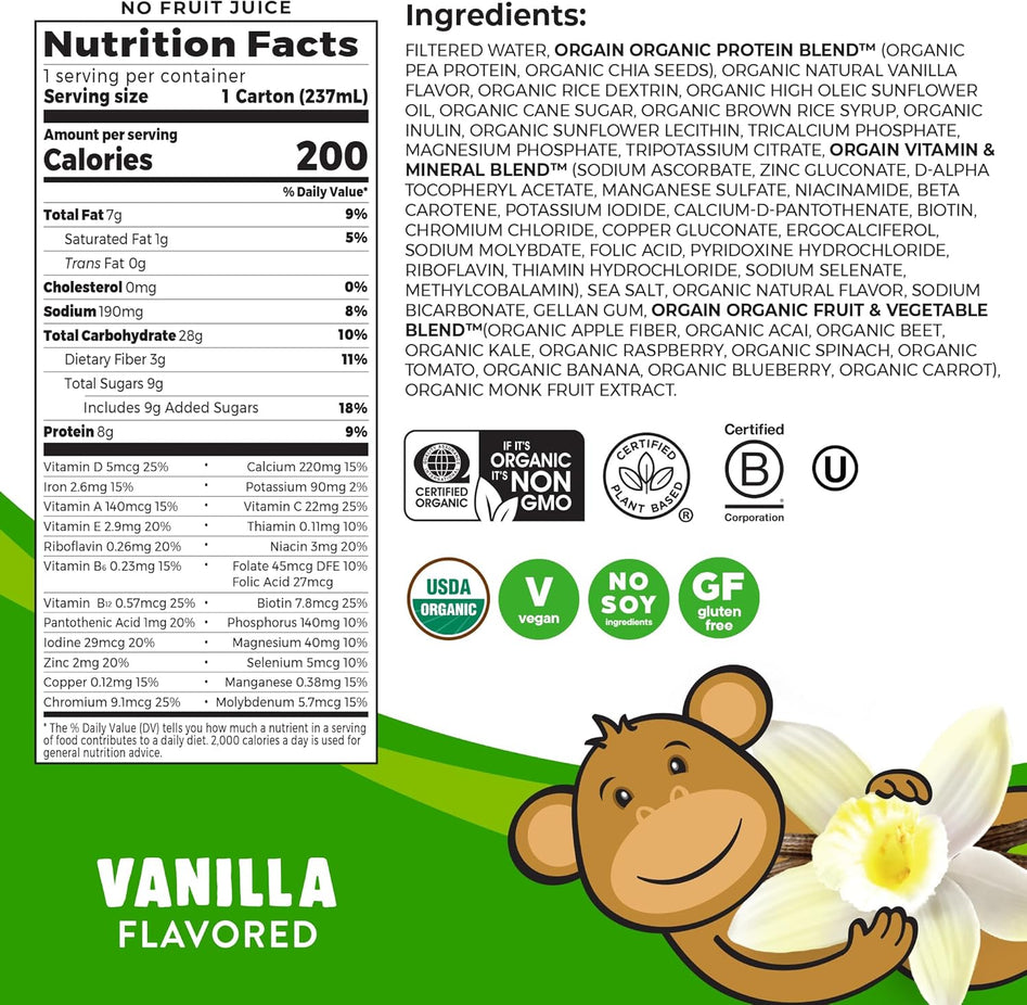 Kid's Plant Protein Nutritional Shake - Vanilla (12 Pack)