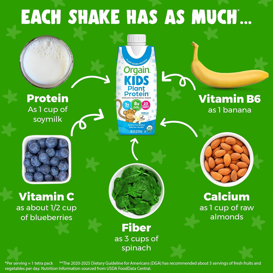 Kid's Plant Protein Nutritional Shake - Vanilla (12 Pack)