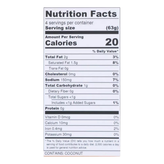 Nutrition Information - Yellow Thai Curry Sauce (6 Pack)
