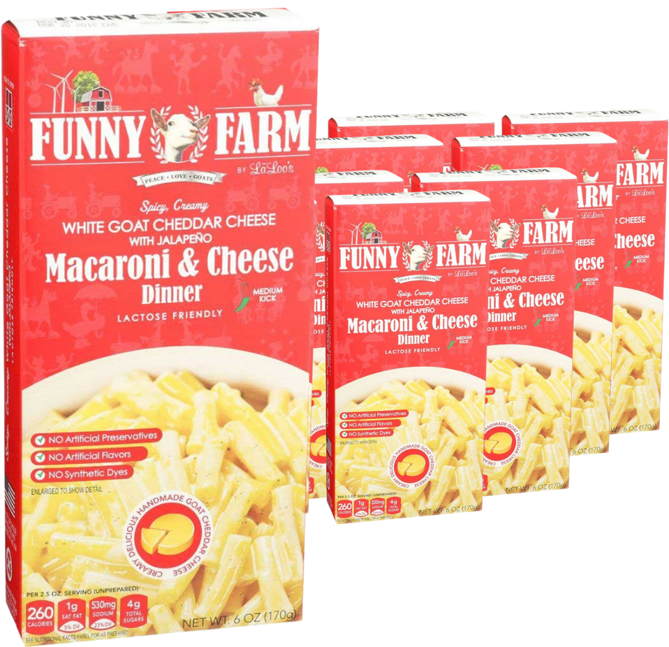 Spicy Creamy White Goat Cheddar with Jalapeno Mac & Cheese (8 Pack)