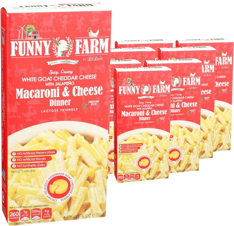 Spicy Creamy White Goat Cheddar with Jalapeno Mac & Cheese (8 Pack)
