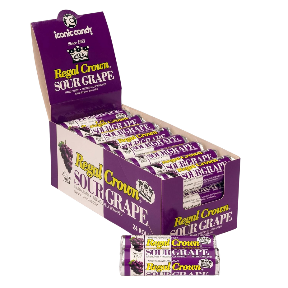 Sour Grape Roll Candy (24 Pack)