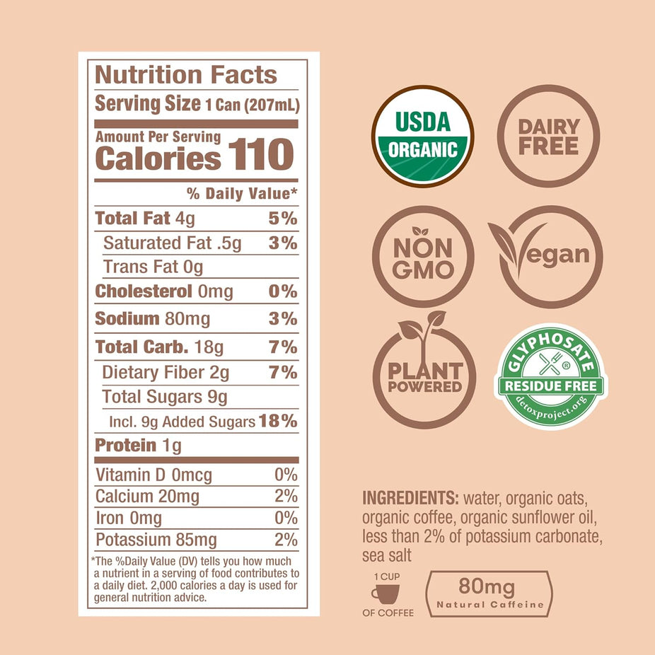 Nitro Cold Brew Coffee - Oat Milk Latte (12 Pack)