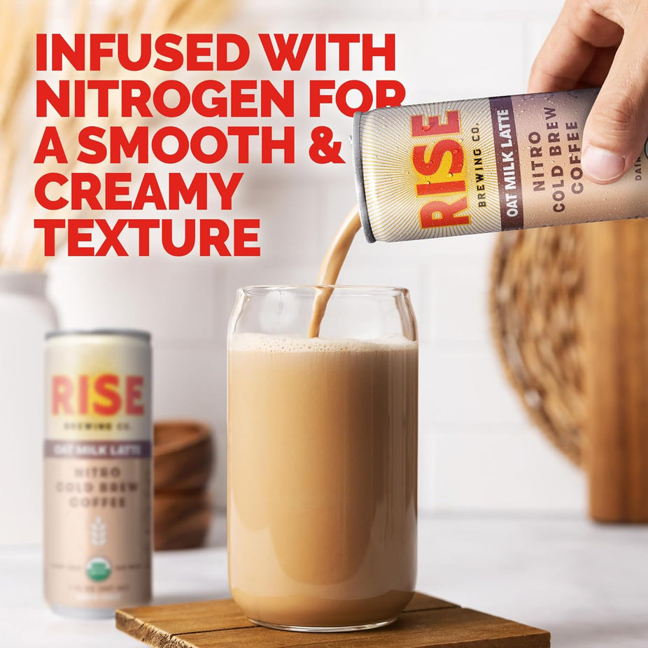 Nitro Cold Brew Coffee - Oat Milk Latte (12 Pack)