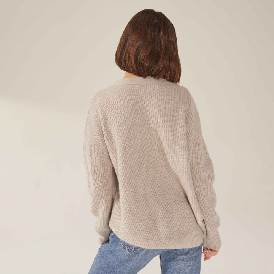 Billie Chunky Boyfriend Cashmere Cardigan