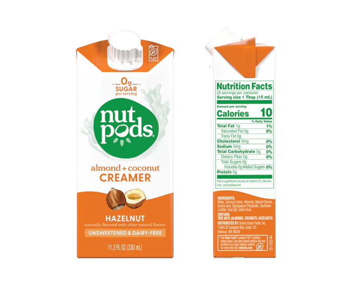 Hazelnut Unsweetened Dairy Free Creamer