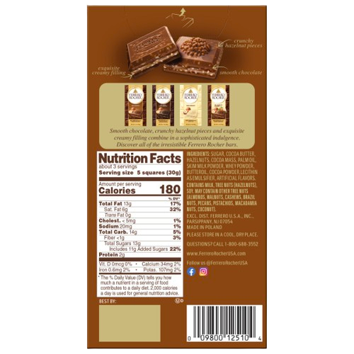 Milk Chocolate Hazelnut Bar (3 Pack)