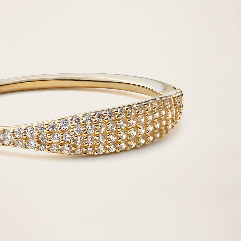 14k Solid Gold Diamond Micro Pave Signet Ring