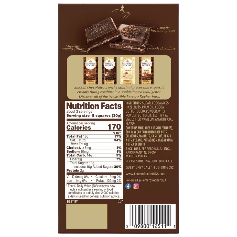 Dark Chocolate Hazelnut Bar (3 Pack)