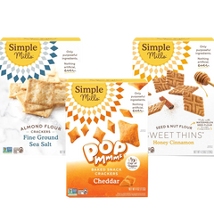 Cracker Variety - Fine Ground Almond Sea Salt, Pop Mmms Cheddar Bakes, Honey Cinnamon (3 Pack)