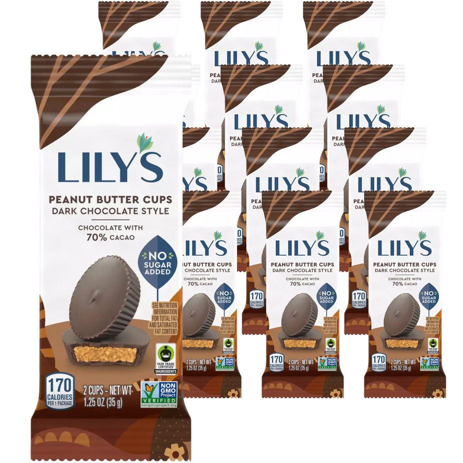 Dark Chocolate Style Peanut Butter Cups (12 Pack)